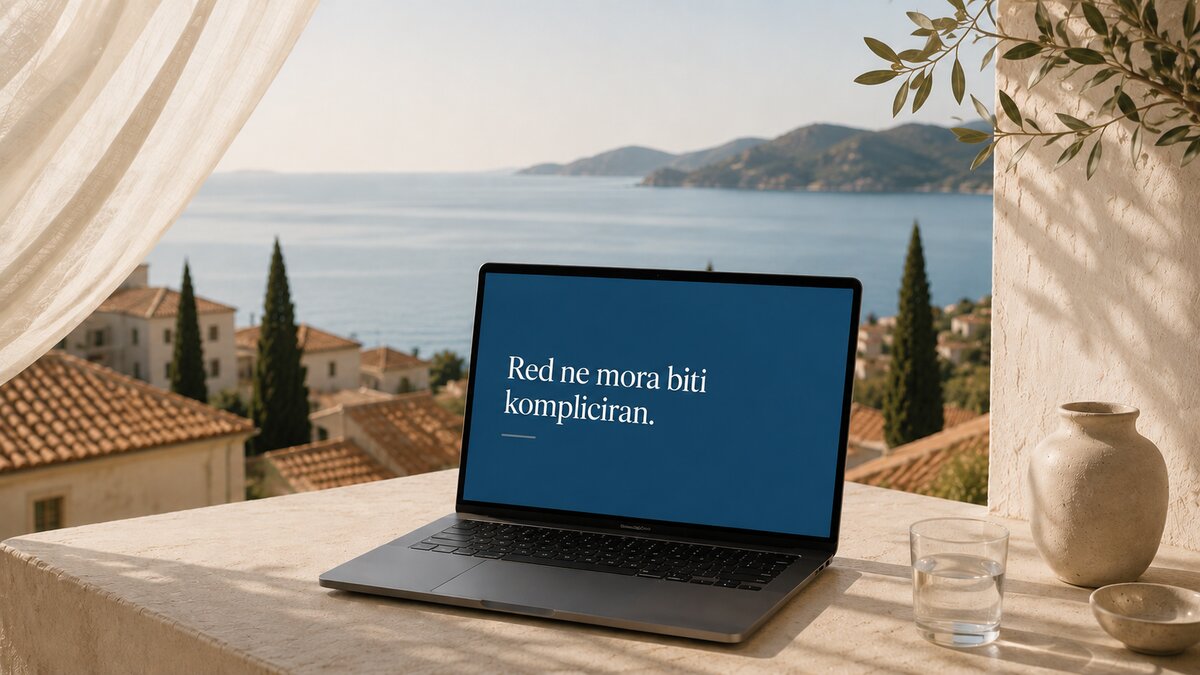 Laptop na mediteranskoj terasi - Red ne mora biti kompliciran