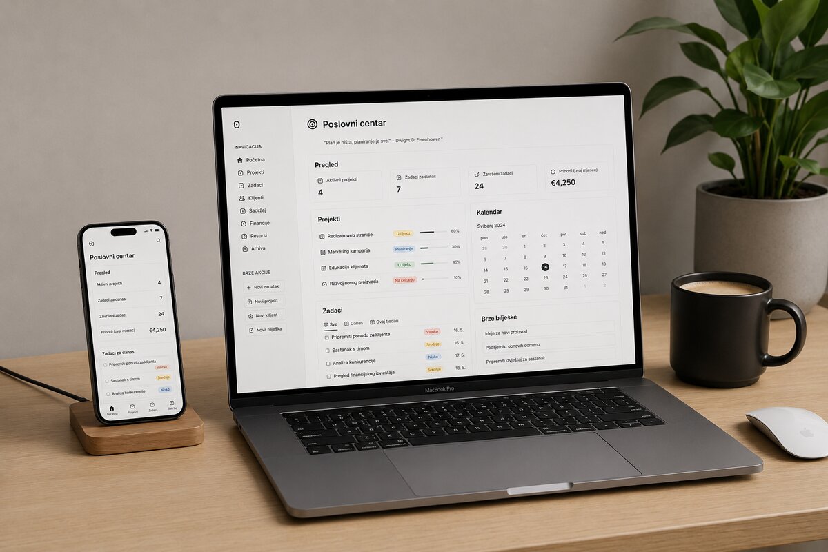Notion poslovni centar - laptop i mobitel